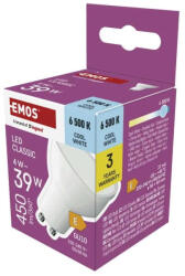 EMOS Classic 4W (39W) 450lm 6500K ZQ8E24 GU10/MR16 LED izzó (EMOS-ZQ8E24)