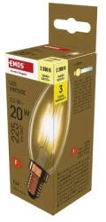EMOS Vintage 2, 5W (20W) E14 225lm 2700K C35 Z53012 LED gyertya izzó (EMOS-Z53012)