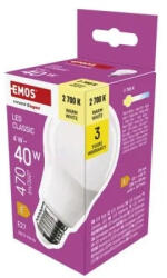 EMOS Classic 4W (40W) E27 470lm 2700K A60 ZQ5E21 LED izzó (EMOS-ZQ5E21)