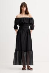 MARELLA váll nélküli ruha selyemmel AEROSI - fekete 36