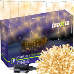 Izoxis Karácsonyi jégcsap fények, 100 LED, meleg fehér, kültéri, 6 m, IP44
