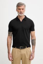 Lindbergh póló férfi pamut elasztánnal - fekete M