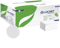 Lucart Eco V150 hajtogatott kéztörlő - 2 rétegű, fehér, 150 lap (20 csomag/karton) (K863062)