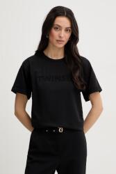 Twinset pamut női t-shirt - fekete L