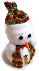 Smukee Karácsonyi dekoráció medál Hóember hungarocell álló ruhában 13cm (bałwan13)