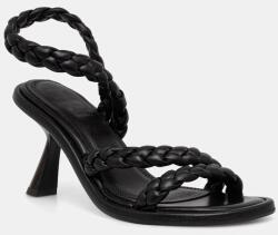 Souliers Martinez bőr magas sarkú szandál ISA - fekete Női 37