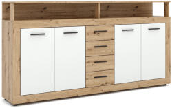  BLAGO komód 190 cm artisan tölgy/fehér (W-LUNA-DA-B-KOM4D4S)