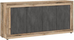 Mebel Elite BLAGO komód 180 cm fekete/natúr tölgy (W-LUNEA-OSL-MA-KOM4D)