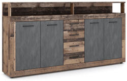  BLAGO komód 190 cm sötét tölgy/fekete (W-LUNA-OSD-MA-KOM4D4S)