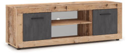 Mebel Elite BLAGO RTV szekrény 140 cm - natúr tölgy/grafit (W-LUNA-OSL-MA-RTV2D)