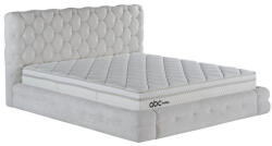ABC Bedding Bubble kárpitozott ágyneműtartós ágy - világosszürke, buborékos fejvég + Bubble táskarugós matrac - kemény, HR hab, Hyper hab - 140x200