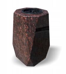  Gránit váza sírra Gyémánt emlékmű váza Ruby Star (Piros/Bronz)