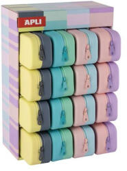 APLI Tolltartó, display, cipzáras, szilikon, kétszínű, APLI "Pastel", vegyes színek (LCA20647) - tintasziget