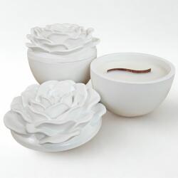 NOBAMO Virággyertya - Fehér/Citromfű, Gyömbér KP39720