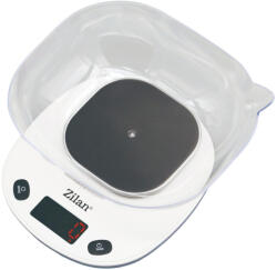 Zilan ZLN7880 tálas konyhai mérleg, max. 5kg, 1000 ml-es tál, LCD kijelző, elemes tápellátás - digibolt