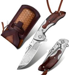 HARAHU MASTERPIECE SU-26674 Damaszk összecsukható vadászkés - Barna KP26674