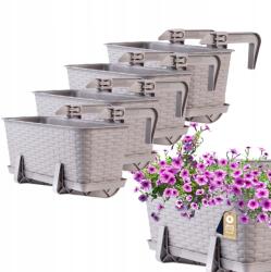 Kadax Erkélydoboz 40 cm Virágtartó Állvány Fogantyúk 4 db (K8206)