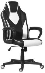  Irodai forgószék, mesh-textilbőr borítás, fekete lábkereszt, párnázott karfa, Newdale , fekete-fehér (NEWDALE FEK/FEH, GÖR DES) - fodicoaruhaz