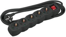 Technik Prelungitor 5 prize 5M, cablu 3x1.5mmp, cu intrerupator, negru, Technik MT5W5MS1, 5-BK (EXTS-5S5M-SWBK-THK)