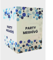  Kék fiús pöttyös party meghívó 6db