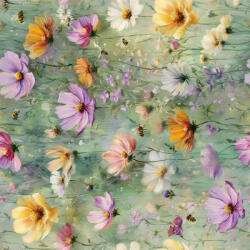 Takoy Elasztikus csipke 15 cm réti virágok és méhek