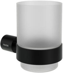 Ravak Hungary Kft Fold FD 210.20BLM pohártartó üvegpohárral, matt fekete (X07P1354)