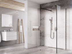 RAVAK Walk-In Corner Szett 110x80, zuhanykabin fekete+transparent (GW1CD430SZ1) - csempekert