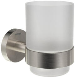 Ravak Hungary Kft Kona KN 210.30SSB pohártartó üvegpohárral, szálcsiszolt rozsdamentes acél (X07P1296) - csempekert