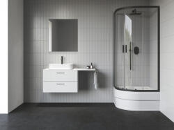 RAVAK Blix II NBLCP4 Sabina 90x90 zuhanykabin fekete+transparent (3BM70340Z1) - csempekert