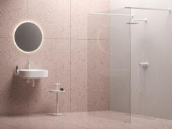 RAVAK Walk-In Free Szett 160, zuhanykabin matt fehér+transparent (GW9FS0E0SZ1) - csempekert