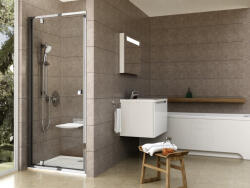 RAVAK Pivot PDOP1-90 zuhanyajtó krómhatású+transparent (03G70C00Z1) - csempekert