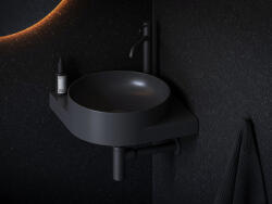 RAVAK Yard 45 C kerámiamosdó matt fekete (XJX0D245000) - csempekert