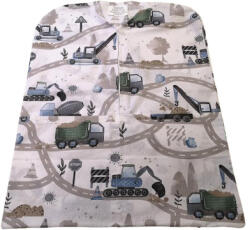  Ovis zsebes vállfazsák - 40x50 cm / kék szürke munkagépek az úton mintás