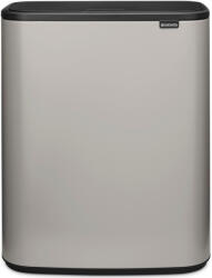 Brabantia Bo Touch Bin nyomófedeles hulladékgyűjtő, 60L, acél, hamvasszürke