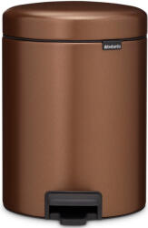Brabantia NewIcon pedálos szemetes, lecsapódásgátló fedővel, 5L, acél, meleg tónusú bronz