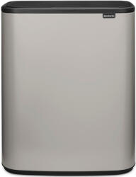 Brabantia Bo Touch Bin nyomófedeles szelektív szemetes, 2x30L, acél, hamvasszürke