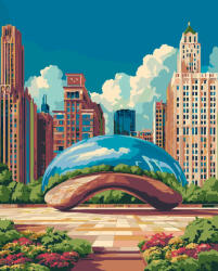 Alkotásutca Chicago szíve - Számfestő készlet kereten 40x50