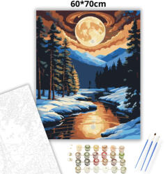  Csendes téli patak - számfestő készlet - 60×70 cm (Keretre feszítve)