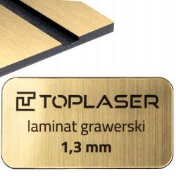 Toplaser Laminált lap 30x20cm szálcsiszolt arany-fekete 855 1, 3mm gravírozás (Laminat laser CO2 30x20cm kolor )