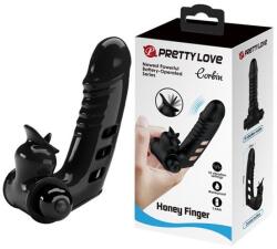 Pretty Love Vibrator Deget Corbin Honey Finger, 10 Moduri Vibratii, TPR, Negru Vibrator