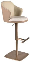 AC Atelier Scaun de bar pivotant cu inaltime reglabila Stool crem/ maro (AC 4232)