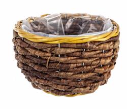 Bizzotto Ghiveci pentru flori rattan maro Ø16 cm x 10 h (BI0502513A)