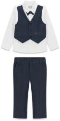 Guess Официален комплект бяла риза с пришит елек и син панталон за мини момче Guess
