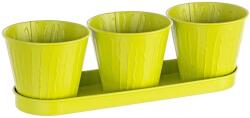Bizzotto Ghiveci metal verde pentru flori triplu 36 cm x 12 cm x 10 h (BI0502807)