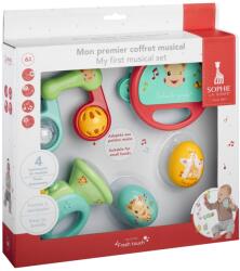 Sophie la girafe Set de instrumente muzicale pentru bebelusi Sophie la Girafe, 4 piese, ergonomic, 6 luni (230860)