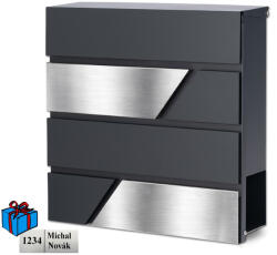 KĽUČKA Cutie poștală D3711 antracit + inox Antracit Da (3108K22912)