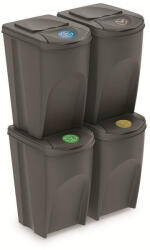Prosperplast Set 4 cosuri de gunoi SORTIBOX IV gri, volum 4x35L Cos de gunoi