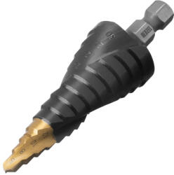 Denzel 6-30 mm lépcsősfúró M2 hatlap, bitbefogású, P6M5 acél, Titán- nitrid bevonat (7236047)