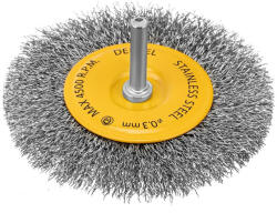 Denzel 100 mm drótkorong fúróba, lapos, INOX préselt, kreppelt acél huzal (7447937)