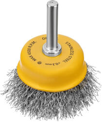 Denzel 50 mm fazékkorong fúróba, csésze alak, INOX préselt, kreppelt acél huzal (7446337)